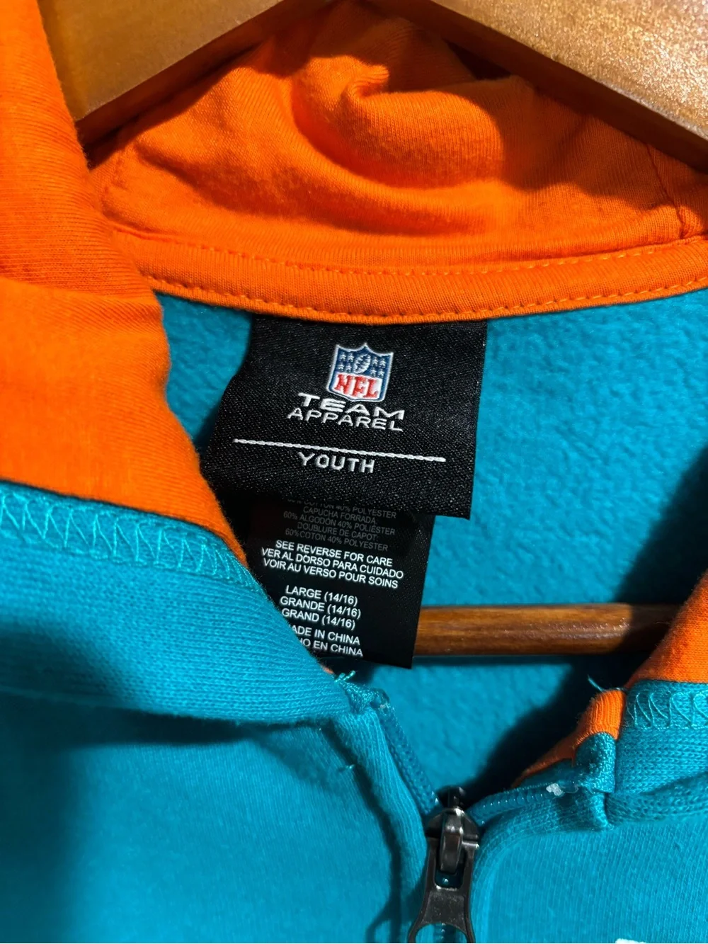 NFL Teal and Orange Kids XL or Women’s Small Two-Piece Sweatshirt & Joggers